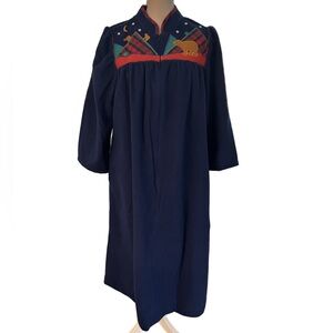 Appel VTG 80s 90s whimsical bears cabincore warm and cozy long zip house robe M